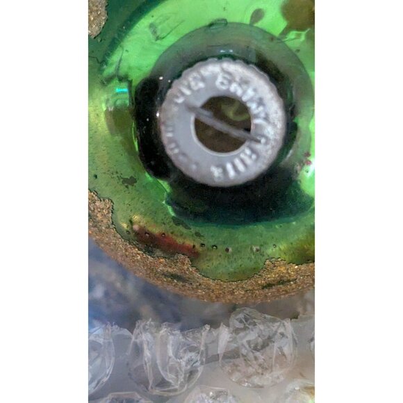 Vintage Shiny Brite Hand-Decorated Christmas Ornaments Set Of 6 Gold & Red Balls - Picture 5 of 5